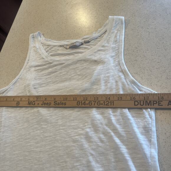 Womens Athleta Semi Sheer White Tank Top With Peek A Boo Back - Picture 3 of 8